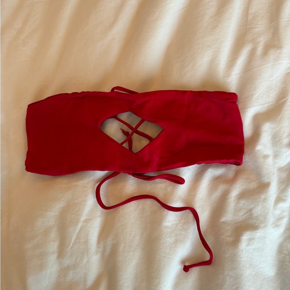 Lumahai Red Cut Out Bikini Top